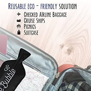 Reusable Wine Bottle Protector for Double Layer Bubble Wine Bottle Protector, Bottle Transport Bag,Leak Proof Travel Bag