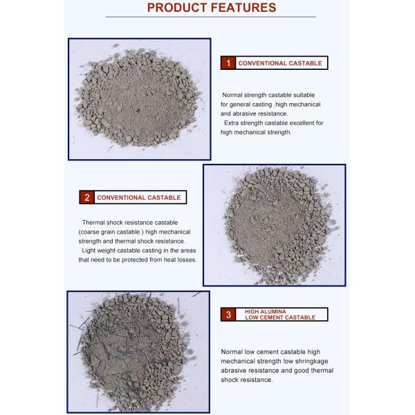 High Tem 1780C Castable Refractory Material For Fire Resistant Places