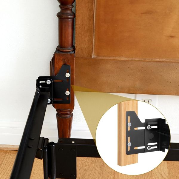 Bed Frame Brackets Adapter for Headboard Extra Full to Queen Conversion Kit Heavy Duty Beds Modification Plate