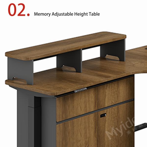 L-shaped Electric Lifting Table With Movable Sub Cabinet Storage Space, Main Desk With Cable Collection System, Office Desk