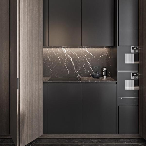 E0 E1 PVC Kitchen Cabinets Modern Cabinet Set Membrane Particle Board