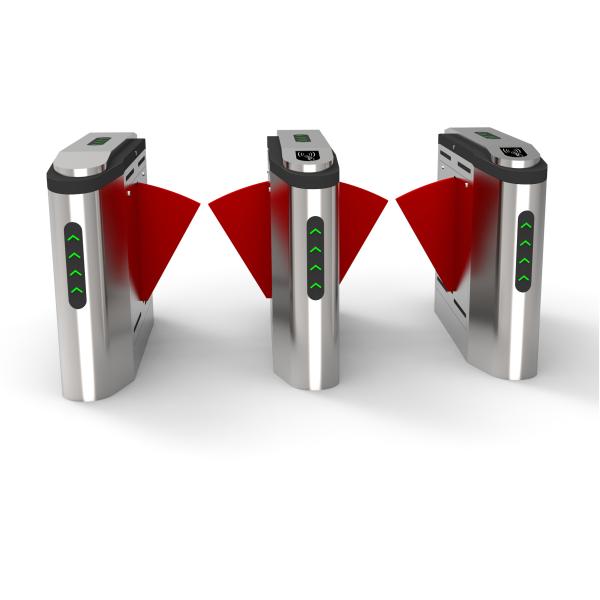 Rs485 Flap Barrier Turnstile Face / Fingerprint / Rfid Card Reader Support Single / Dual Lane