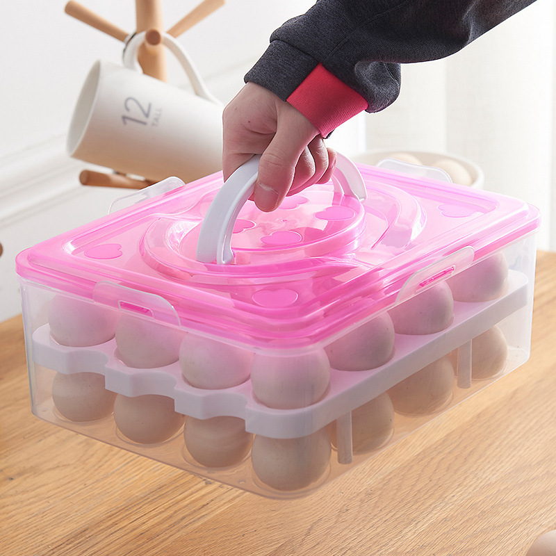 Double Plastic Egg Box Dust-proof Design for Efficient Egg Storage in Refrigerators