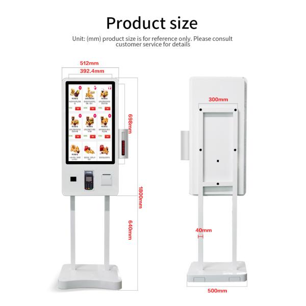 8ms Response 32 Inch TFT Touch Screen Kiosk For Self Service Payment