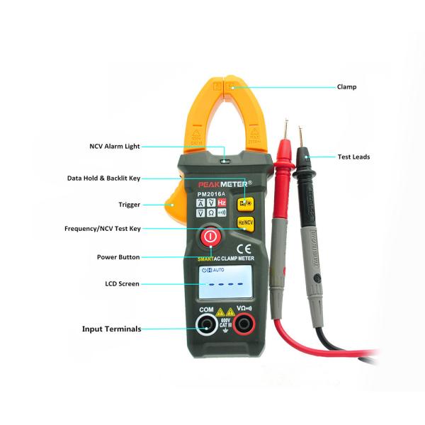 Smart Mini Digital AC Clamp Meter With Resistance , Frequency , NCV Detection