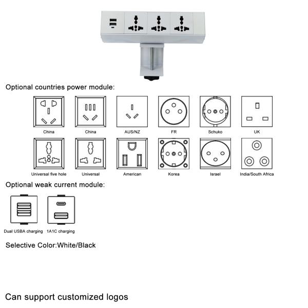 Boente eu power plug table clamp mount outlet / movable desk socket mounting tabletop socket