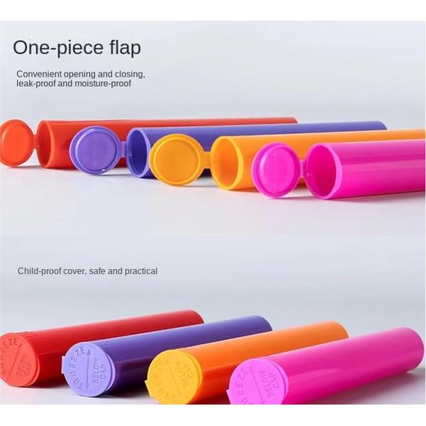 Multifunctional Custom Color Waterproof Plastic Pre Roll Tube With Squeeze Pop Top Caps No Reviews Yet