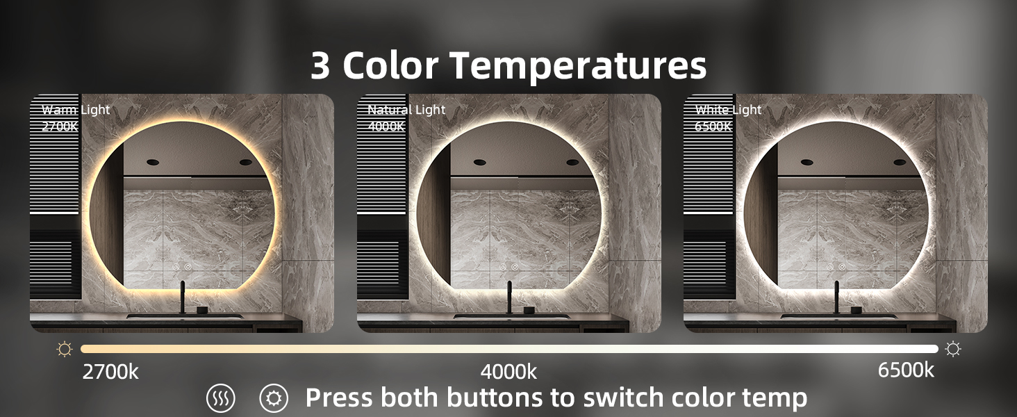 Waterproof Half Circle Backlit Mirror , Modern LED Bathroom Mirror Wall Mounted