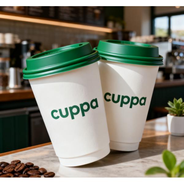 Customized disposable coffee paper cup eco-friendly biodegradable with lid