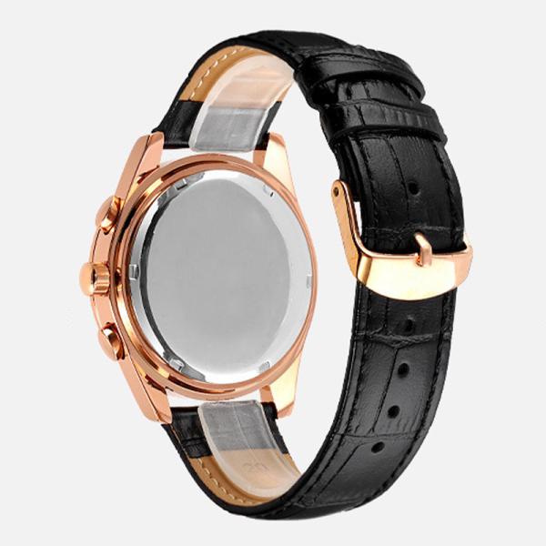 Multifunctional Triple Date Moonphase Watch Waterproof For Men