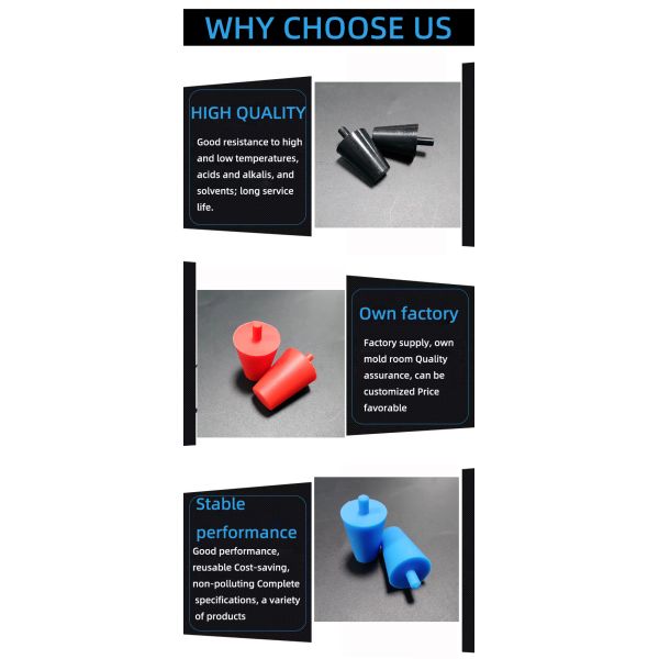 Anti-Aging High Temperature Resistant Solid Silicone Carry Handle Tapered Plug for Plating Protection Colorful Multi-Size