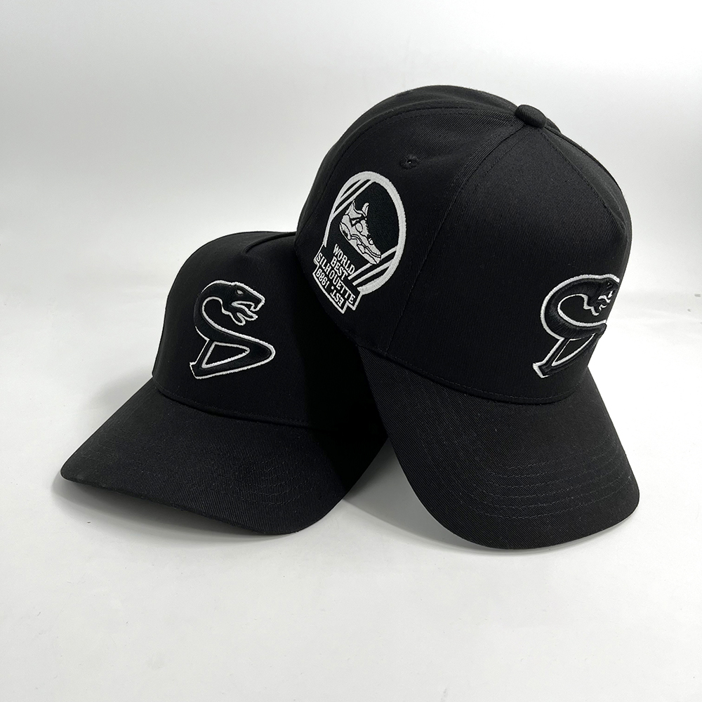 100% Cotton 5 Baseball Caps Panel Structured Suede Brim Custom Embroidery Logo
