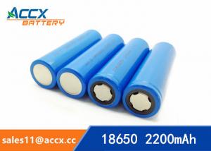 Quality miner lamp battery rechargeable 18650 2200mAh 3.7V cell battery UN38.3, MSDS for sale
