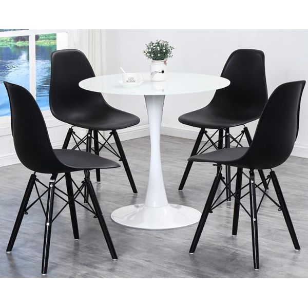 Simple creative negotiation table wooden lacquer round table Nordic coffee table household table