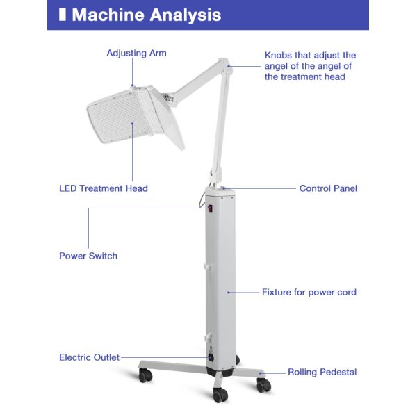 Cold Laser Oxygen Facial Treatment Machine Blue PDT Led Therapy Beauty Equipment