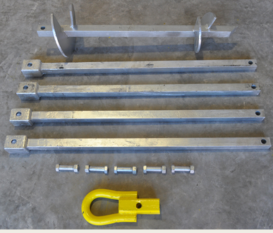12" Helix Helical Pile Foundations With Solid Square Shaft 1.5" Diameter