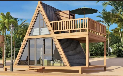 Luxurious Small Prefab Triangle House Waterproof Mobile Container Accommodation Steel Material for Hotels