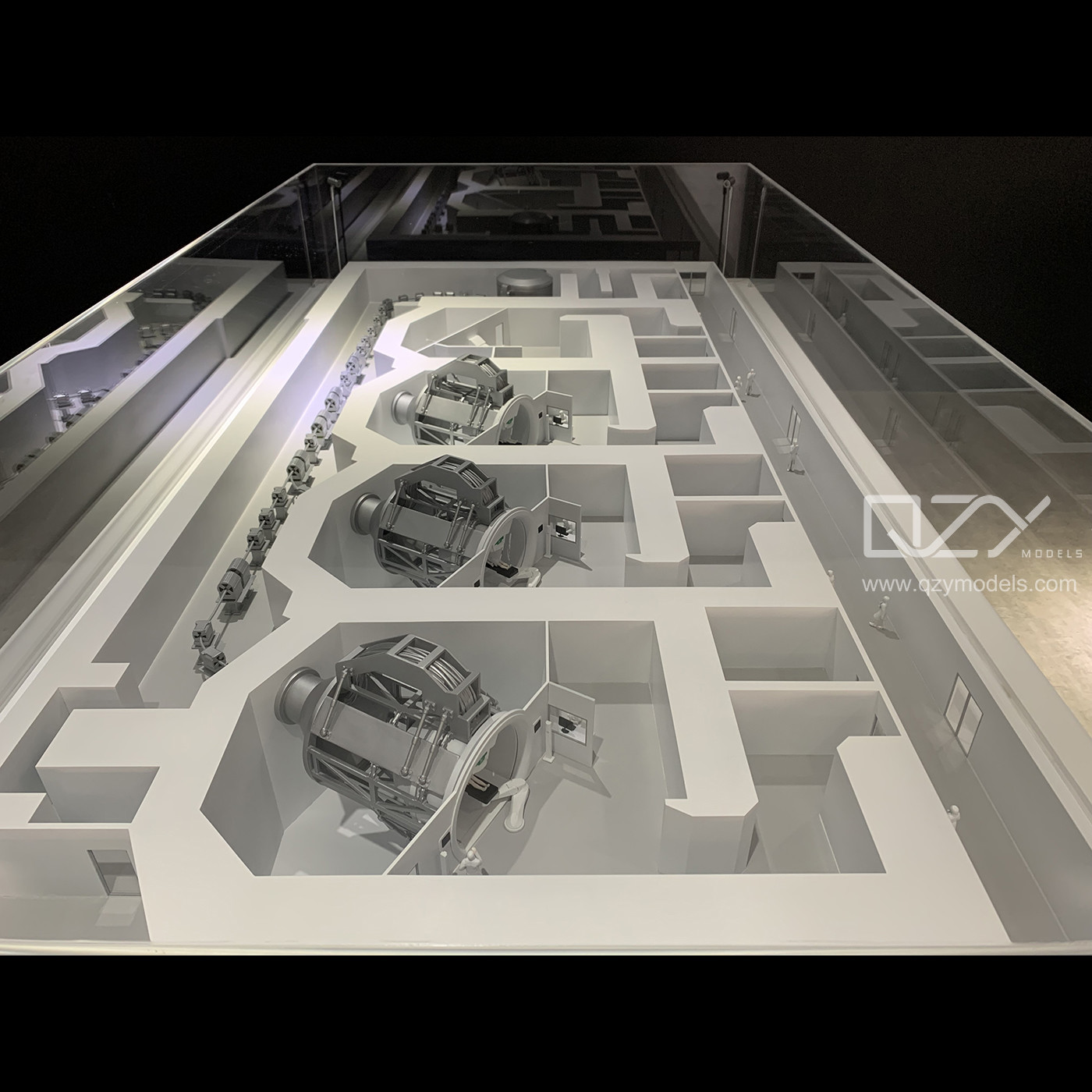 Custom Industrial Scale Model | IBA Proton Therapy Centre Display Model with Lighting & Fine Detailing