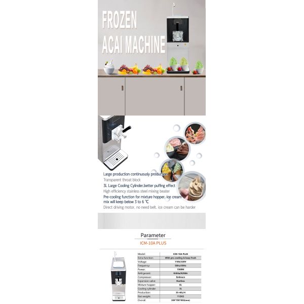 Single Dispense Manufacturer Yogurt Ice Cream Make Machine Frozen Acai Machine