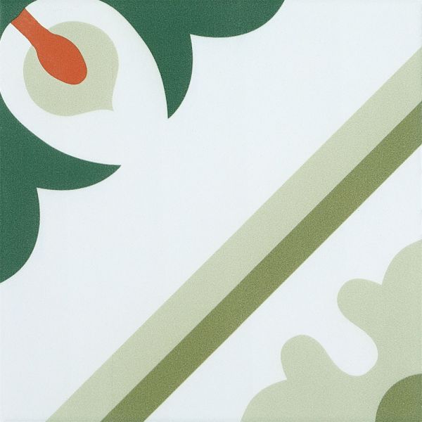 Green Red 20x20cm Ceramic Rustic Tile Non-Slip Indoor Floor