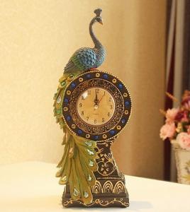 China Peacock southeast Asia desk clock Clock furnishing articles on sale