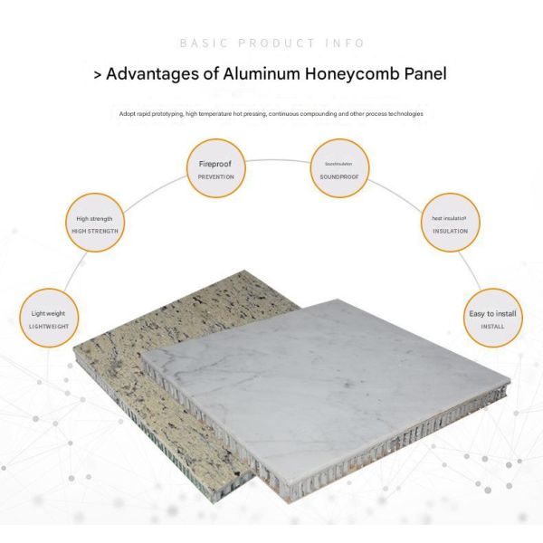 Villa Exterior Cladding Marble Aluminium Composite Panel Honeycomb Fireproof Anti-Static Contemporary Wall Material