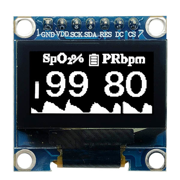 0.96" OLED Display Module 128x64 Pixels | SPI Interface | Blue/White/Yellow Blue | -40°C to 80°C | RoHS