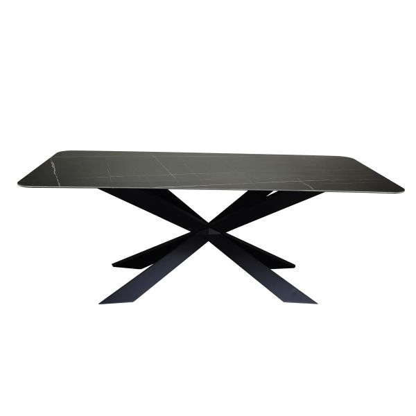 High Texture Custom Solid Wood Rectangle Dining Conference Table With Metal Legs