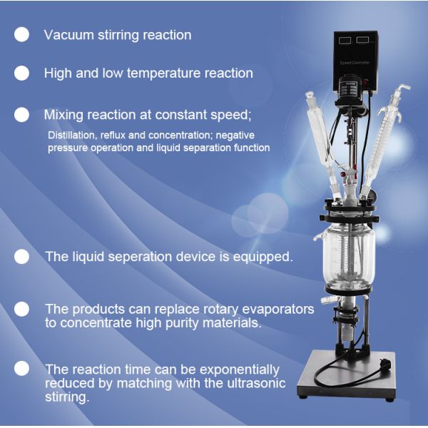 S212 2l Laboratory Double Layer Jacketed Glass Reactor