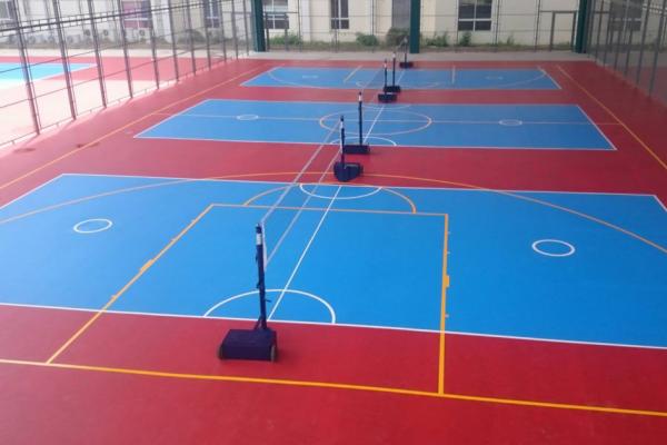 Buy Eco-friendly Synthetic Material Basketball Sport Court Flooring In Red Color at wholesale prices