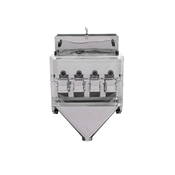0.5L Hopper Mini 4 Heads Linear Weigher Machine Pipe Type
