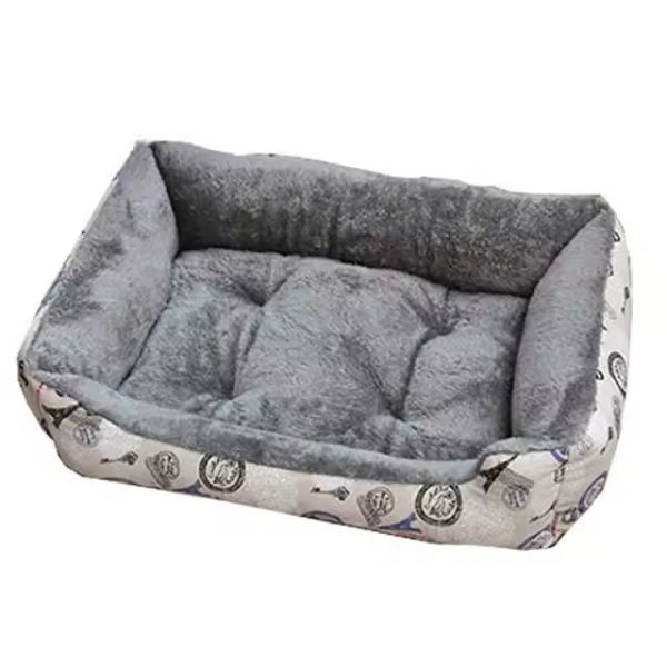 Textured Wave Pet Sofa Beds Washable Large Rectangle Dog Bed Comfortable