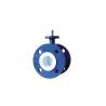 Blue Flanged PTFE Lined Butterfly Valve , Worm Gear Operated Butterfly Valve