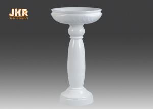 Quality Decorative Glossy White Fiberglass Flower Pots Creative Shape 100cm Height for sale