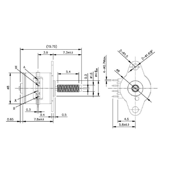 VSM0801 8mm 3.3V 2-Phase Micro Stepper Motor for Precision Instruments