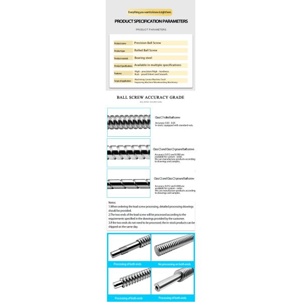Efficient High Precision Ball Screw 10mm - 160mm Ball Screw For CNC