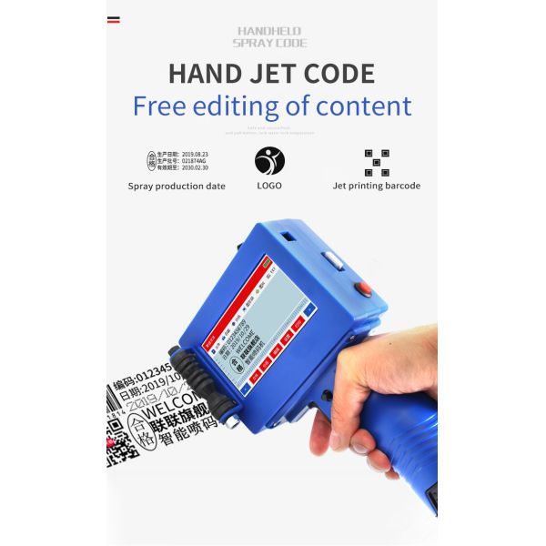 CE Approved 2-12.7mm Date Coder Inkjet Printer for Industrial Batch Number Coding