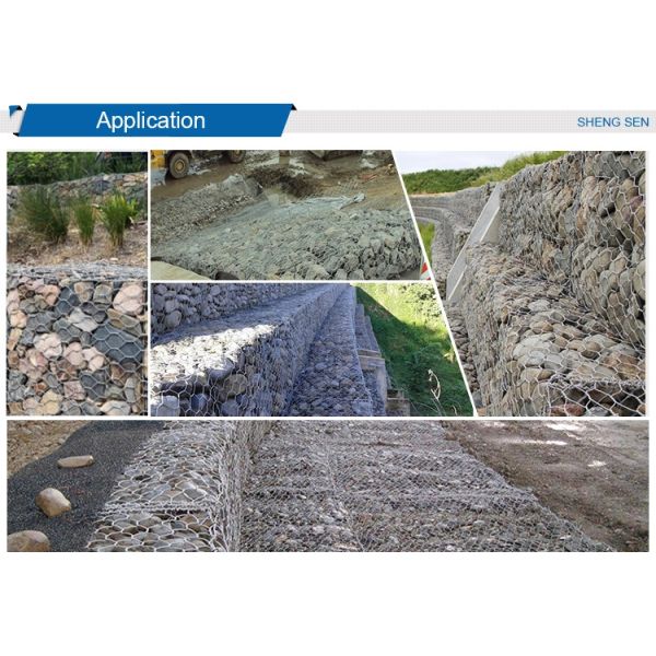 Galvanized Hexagonal 2m Gabion Basket Woven Stone Filled