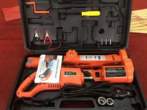 China 12v electric powered auto lift scissor  jack and wrench kit for 3 tons lifting on sale