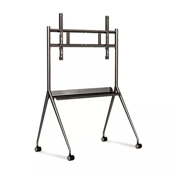 Mobile TV Rolling Floor Stand Lockable Wheels Trolley 55-86 Inch Interactive Whiteboard