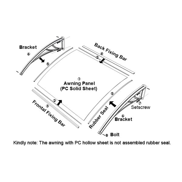 Choose PC Canopy for Your Window Insulation Needs Lightweight Polycarbonate Hollow Sheet Window Awning