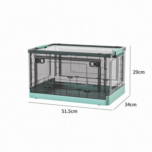 Foldable Box Stackable Container Transparent Plastic Storage Containers - Multi-Purpose Organizers for Kitchen, Office and Home Accessories