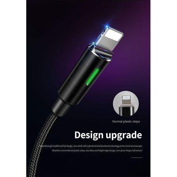 Auto Cut Off Nylon Quick Charging Cable Smart Disconnect Intelligent USB Date Cable