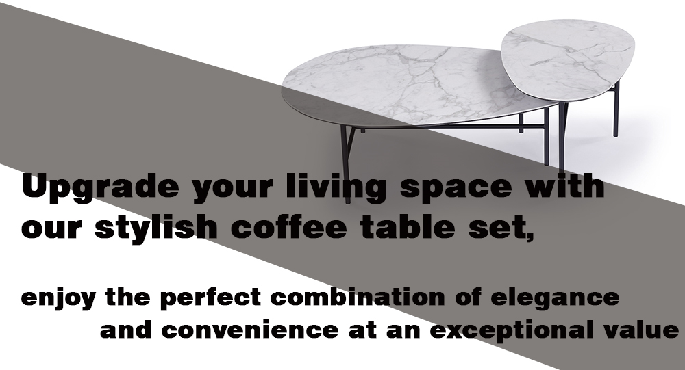 Modern Edge Side Marble Ceramic Coffee Table 430mm Height Scratch Resistant