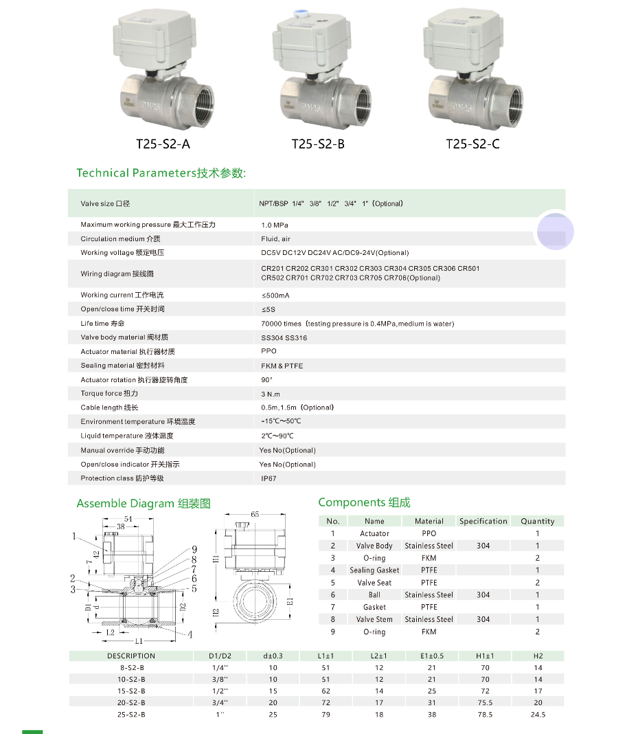 Etrany2IN DC5V SS304 2 Way 2-10V Modulating Electric Control High Temperature Water Ball Valve 2N.M Torque 1.0MPa