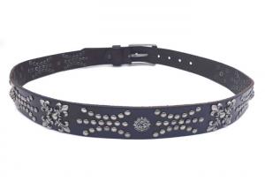 Quality Casual Cowhide Mens Leather Studded Belt For Jeans / Punk Rock Rivets Belt With Buckle for sale