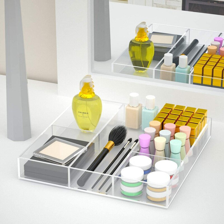 Large Capacity Transparent Multi Cell & Multi Purpose Drawer Classic Design Flexible Load Acrylic Desktop Storage Box