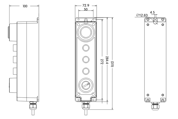 CE Elevator Safety Components IP65 Plastic Elevator Inspection Box