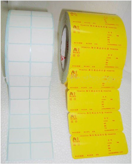 White Rectangle Paper Adhesive Sticker Labels Unprinted In Roll