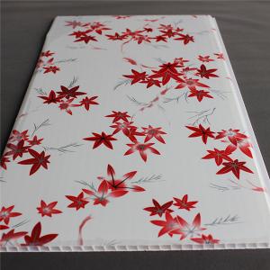 Quality Flower Design WPC Wall Panel Waterproof / Plastic Interior Wall Paneling For Bathroom for sale